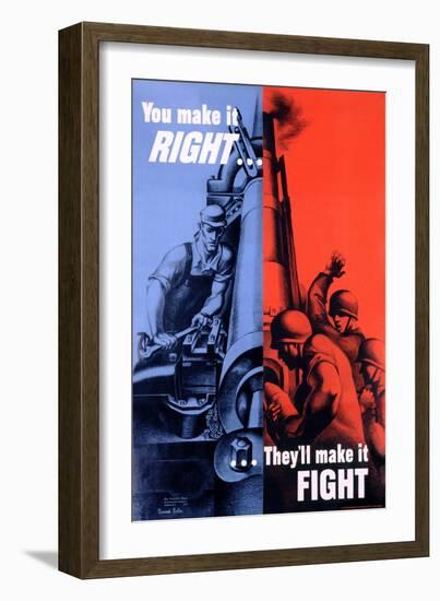 You Make it Right...They Make it Fight Poster-Bernard Perlin-Framed Giclee Print