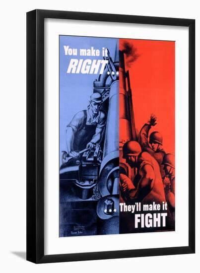 You Make it Right...They Make it Fight Poster-Bernard Perlin-Framed Giclee Print