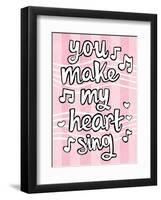 You Make My Heart Sing - Tommy Human Cartoon Print-Tommy Human-Framed Art Print