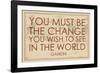 You must Be the Change You Wish to See in the World (Gandhi) - 1835, World Map-null-Framed Giclee Print