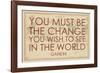 You must Be the Change You Wish to See in the World (Gandhi) - 1835, World Map-null-Framed Giclee Print