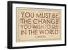 You must Be the Change You Wish to See in the World (Gandhi) - 1835, World Map-null-Framed Premium Giclee Print