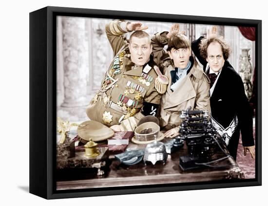 YOU NAZTY SPY, from left: Curly Howard, Moe Howard, Larry Fine, [aka The Three Stooges], 1940-null-Framed Stretched Canvas