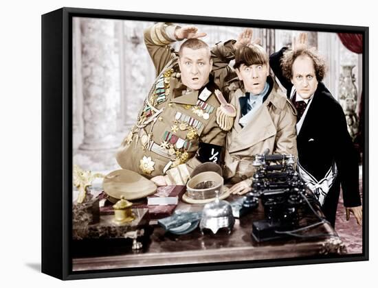 YOU NAZTY SPY, from left: Curly Howard, Moe Howard, Larry Fine, [aka The Three Stooges], 1940-null-Framed Stretched Canvas