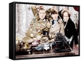 YOU NAZTY SPY, from left: Curly Howard, Moe Howard, Larry Fine, [aka The Three Stooges], 1940-null-Framed Stretched Canvas