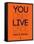 You Only Live Once Orange-NaxArt-Framed Stretched Canvas