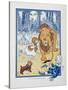 You Ought To Be Ashamed Of Yourself !. the The Cowardly Lion Being Rebuked by Dorothy-William Denslow-Stretched Canvas