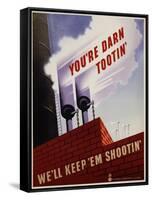 You're Darn Tootin' We'll Keep 'Em Shootin' Poster-Joseph Binder-Framed Stretched Canvas