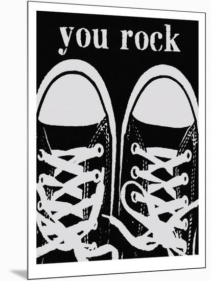 You Rock Black Sneakers-Lisa Weedn-Mounted Print