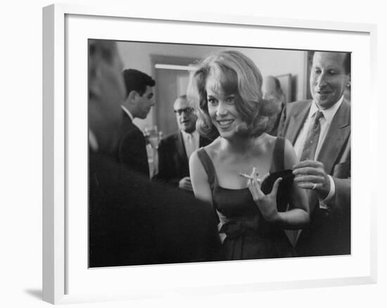 Young Actress Jane Fonda at a Cocktail Party Given for Her-Allan Grant-Framed Premium Photographic Print