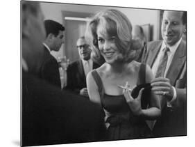 Young Actress Jane Fonda at a Cocktail Party Given for Her-Allan Grant-Mounted Premium Photographic Print