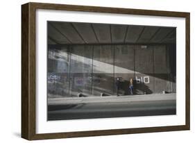 Young Adult Couple Standing in Underpass-Clive Nolan-Framed Photographic Print