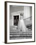 Young Adult Female in Long Wedding Dress Standing on Steps-Steven Boone-Framed Photographic Print