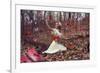 Young Adult Female with Butterflies in Woods-Ariel Marie Miller-Framed Photographic Print