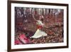 Young Adult Female with Butterflies in Woods-Ariel Marie Miller-Framed Photographic Print