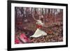 Young Adult Female with Butterflies in Woods-Ariel Marie Miller-Framed Photographic Print