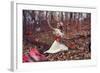 Young Adult Female with Butterflies in Woods-Ariel Marie Miller-Framed Photographic Print