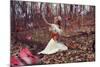 Young Adult Female with Butterflies in Woods-Ariel Marie Miller-Mounted Photographic Print