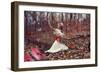 Young Adult Female with Butterflies in Woods-Ariel Marie Miller-Framed Photographic Print