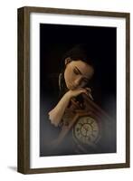 Young Adult Female with Clock-Ariel Marie Miller-Framed Photographic Print