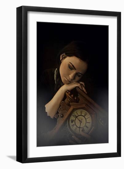 Young Adult Female with Clock-Ariel Marie Miller-Framed Photographic Print