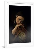 Young Adult Female with Clock-Ariel Marie Miller-Framed Photographic Print