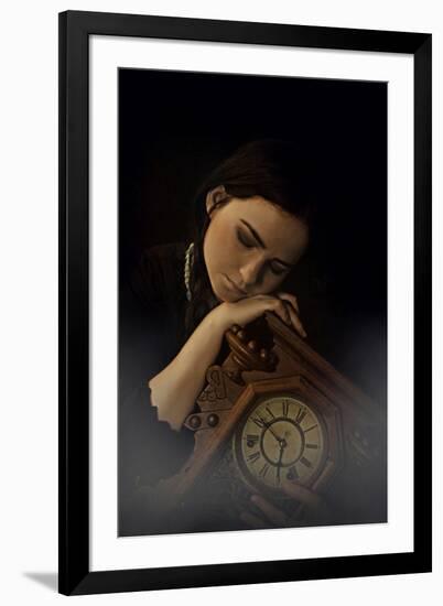 Young Adult Female with Clock-Ariel Marie Miller-Framed Photographic Print