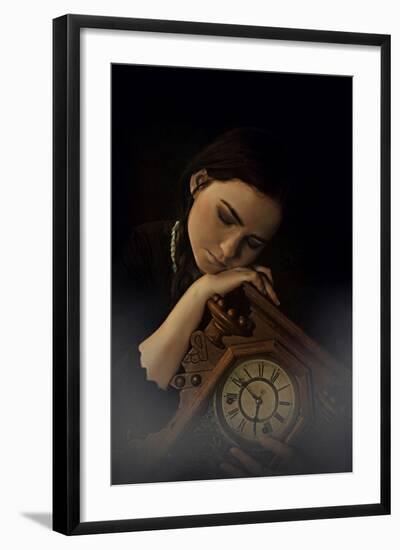 Young Adult Female with Clock-Ariel Marie Miller-Framed Photographic Print