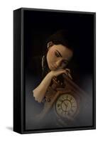 Young Adult Female with Clock-Ariel Marie Miller-Framed Stretched Canvas