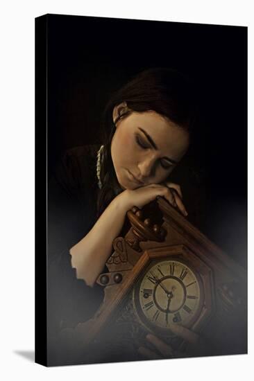 Young Adult Female with Clock-Ariel Marie Miller-Stretched Canvas