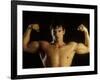 Young Adult Male Posing with Arms Flexed-Chris Trotman-Framed Photographic Print
