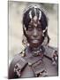 Young Afar Girl at Senbete Market, Her Elaborate Hairstyle and Beaded Jewellery-Nigel Pavitt-Mounted Photographic Print