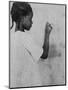 Young African American Girl at Chalkboard Photograph - Marlington, WV-Lantern Press-Mounted Art Print
