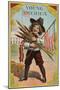 Young America', Label Featuring a Boy Holding Fireworks, C.1905-null-Mounted Giclee Print
