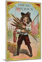 Young America', Label Featuring a Boy Holding Fireworks, C.1905-null-Mounted Giclee Print