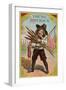Young America', Label Featuring a Boy Holding Fireworks, C.1905-null-Framed Premium Giclee Print