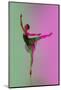 Young and Graceful Ballet Dancer Isolated on Gradient Pink-Green Studio Background in Neon Light. A-master1305-Mounted Photographic Print