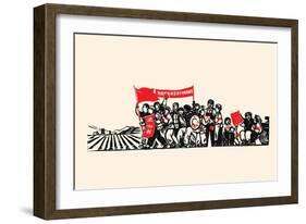 Young and Old March Forward-Chinese Government-Framed Art Print