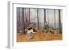 Young and Old Sportsmen with Their Bird Dogs in the Fall Woods, Circa 1900-null-Framed Giclee Print