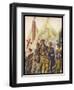 Young and Old Stand Together with Pride as Members of the Requetes the Carlist Militia Movement-Carlos S. De Tejada-Framed Art Print