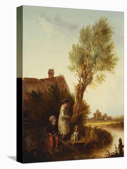 Young Anglers-Edmund Bristow-Stretched Canvas