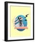 Young Angry Businessman's Face with Megaphone Sounds like a Siren. Contemporary Art Collage. Concep-master1305-Framed Photographic Print