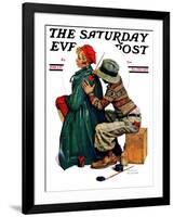 "Young Artist" or "She's My Baby" Saturday Evening Post Cover, June 4,1927-Norman Rockwell-Framed Giclee Print