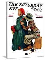 "Young Artist" or "She's My Baby" Saturday Evening Post Cover, June 4,1927-Norman Rockwell-Stretched Canvas