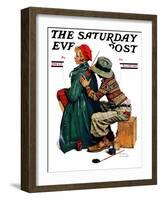 "Young Artist" or "She's My Baby" Saturday Evening Post Cover, June 4,1927-Norman Rockwell-Framed Giclee Print