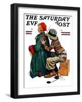 "Young Artist" or "She's My Baby" Saturday Evening Post Cover, June 4,1927-Norman Rockwell-Framed Giclee Print