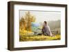 Young Artist Painting an Autumn Landscape-George D.-Framed Photographic Print