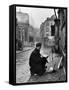Young Artist Paints Sacre Coeur from the Ancient Rue Narvins-Ed Clark-Framed Stretched Canvas