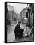 Young Artist Paints Sacre Coeur from the Ancient Rue Narvins-Ed Clark-Framed Stretched Canvas