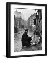 Young Artist Paints Sacre Coeur from the Ancient Rue Narvins-Ed Clark-Framed Photographic Print